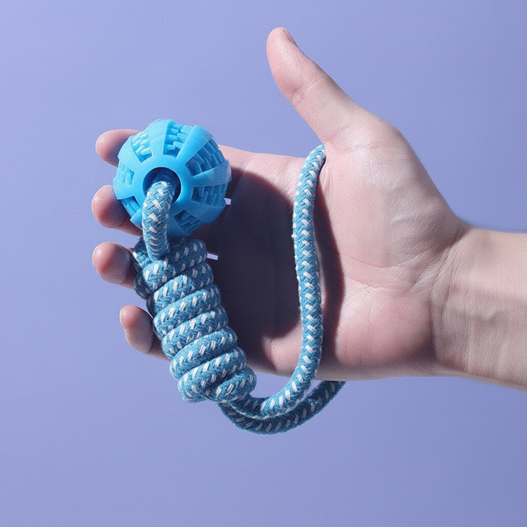 Dog ball and rope